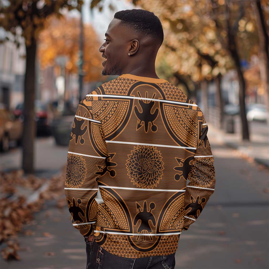 Basotho Blanket Sweatshirt Lesotho Seanamarena Heritage - Orange - African Pride