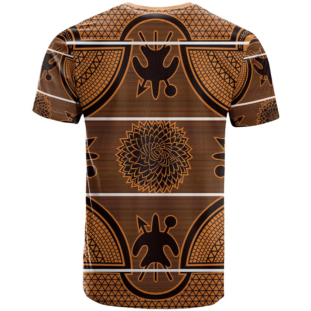 Basotho Blanket T shirt Lesotho Seanamarena Heritage - Orange - African Pride