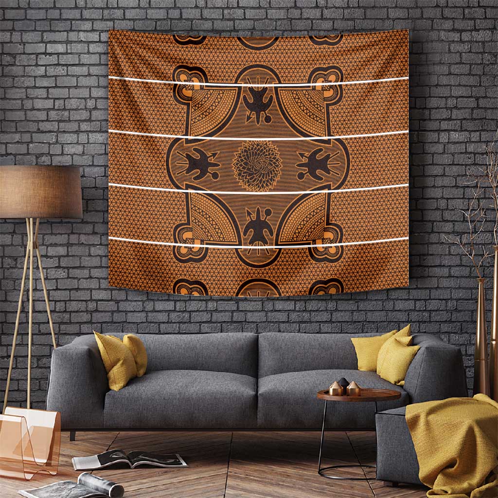 Basotho Blanket Tapestry Lesotho Seanamarena Heritage - Orange - African Pride