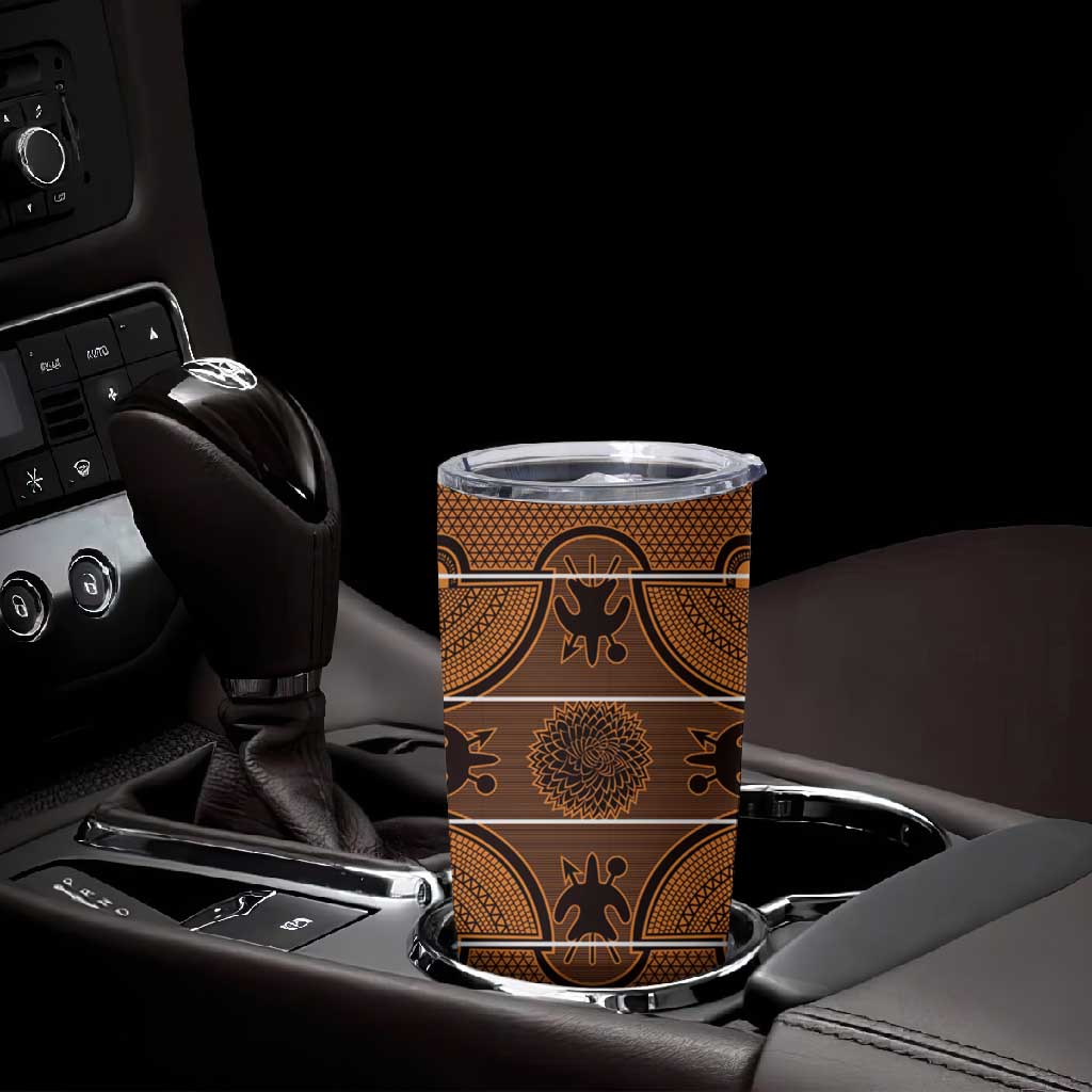 Basotho Blanket Tumbler Cup Lesotho Seanamarena Heritage - Orange - African Pride
