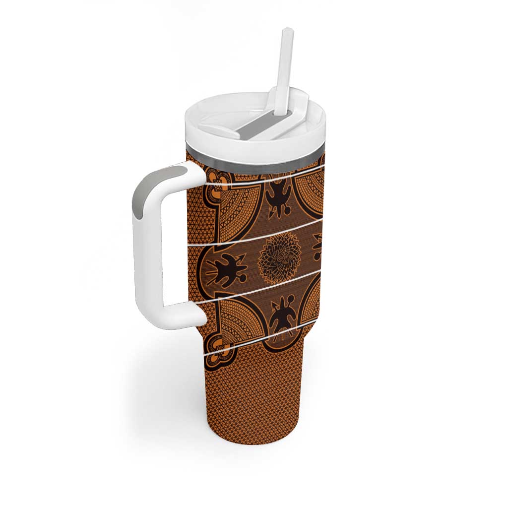 Basotho Blanket Tumbler With Handle Lesotho Seanamarena Heritage - Orange - African Pride