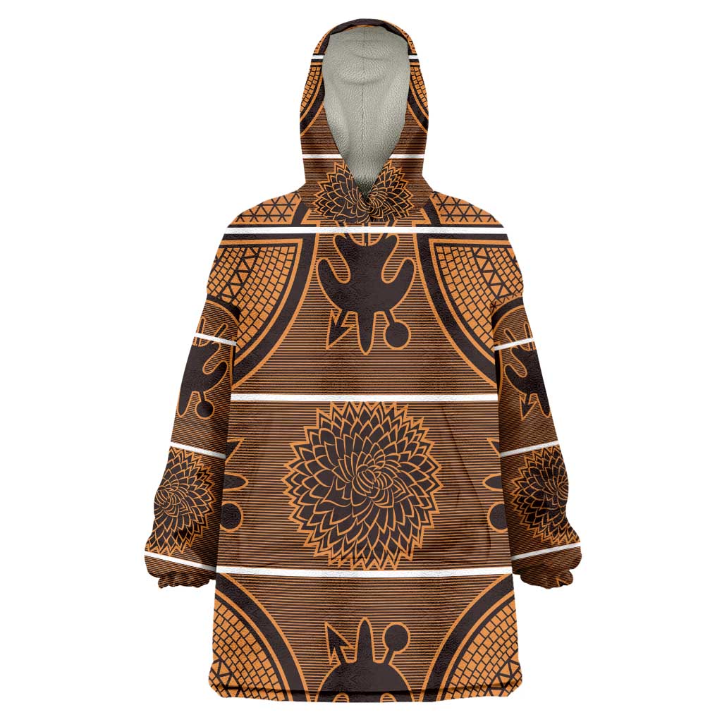 Basotho Blanket Wearable Blanket Hoodie Lesotho Seanamarena Heritage - Orange - African Pride