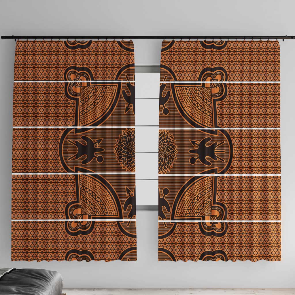 Basotho Blanket Window Curtain Lesotho Seanamarena Heritage - Orange - African Pride