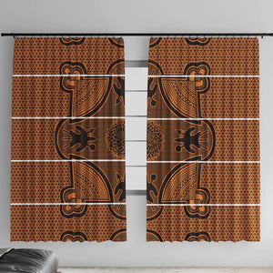 Basotho Blanket Window Curtain Lesotho Seanamarena Heritage - Orange - African Pride