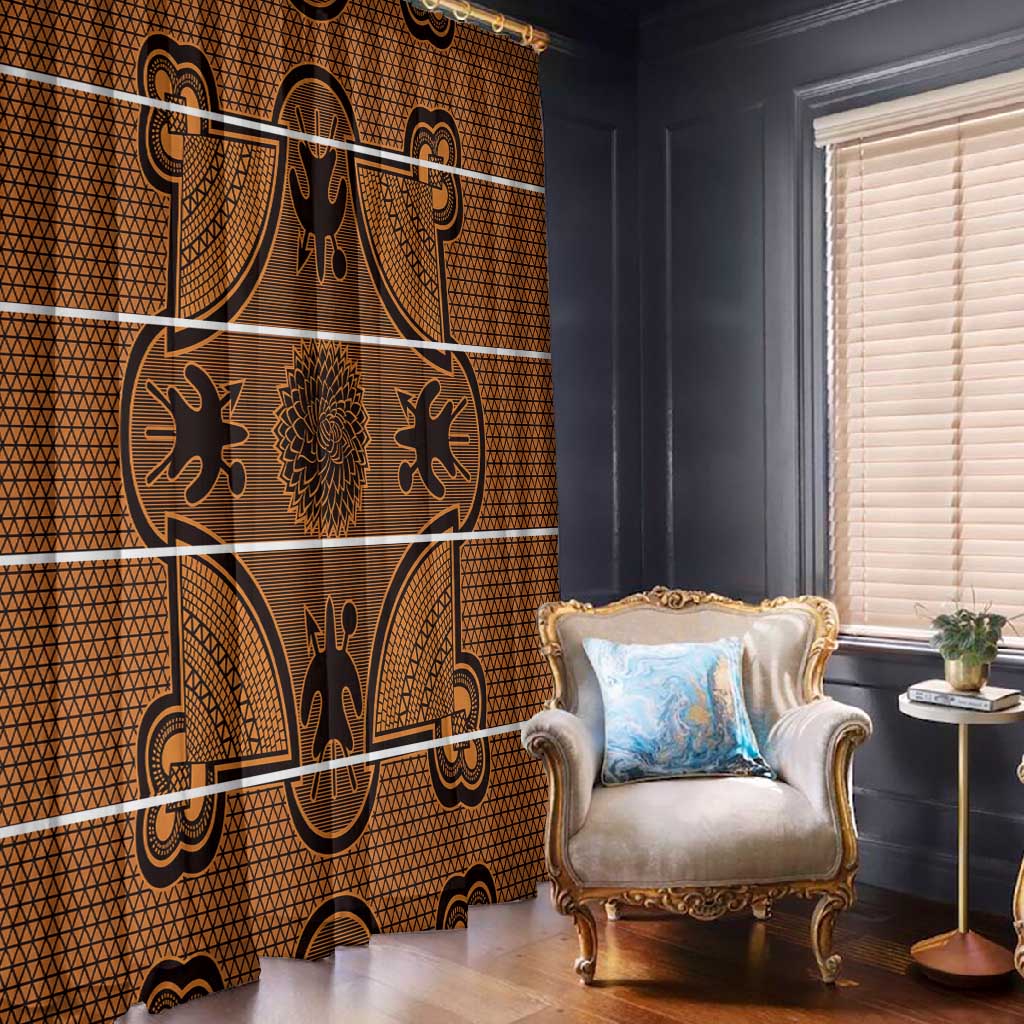 Basotho Blanket Window Curtain Lesotho Seanamarena Heritage - Orange - African Pride