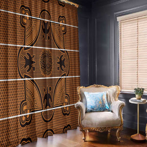 Basotho Blanket Window Curtain Lesotho Seanamarena Heritage - Orange - African Pride