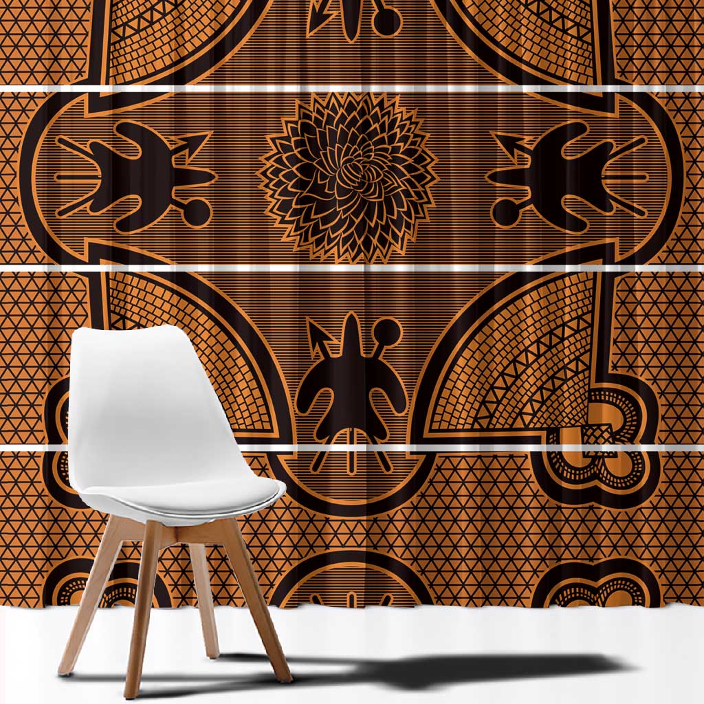 Basotho Blanket Window Curtain Lesotho Seanamarena Heritage - Orange - African Pride