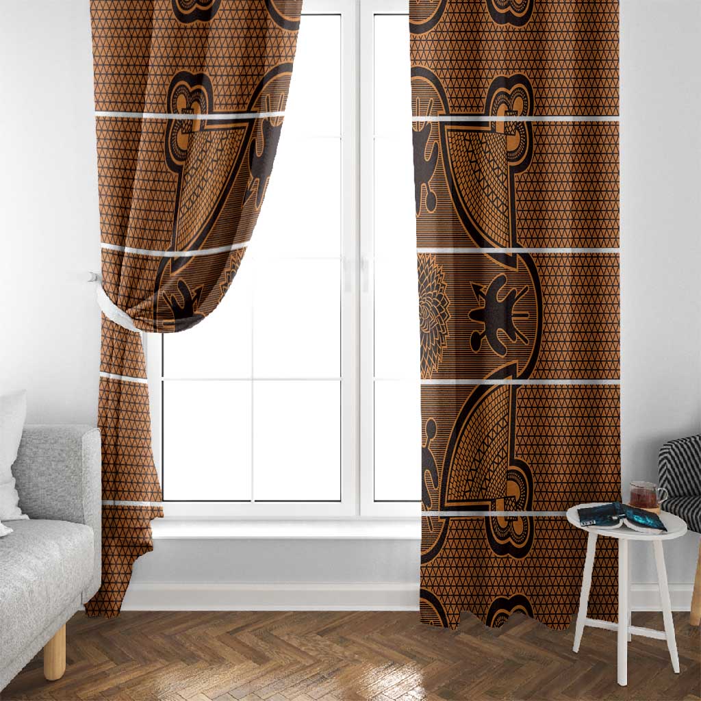 Basotho Blanket Window Curtain Lesotho Seanamarena Heritage - Orange - African Pride