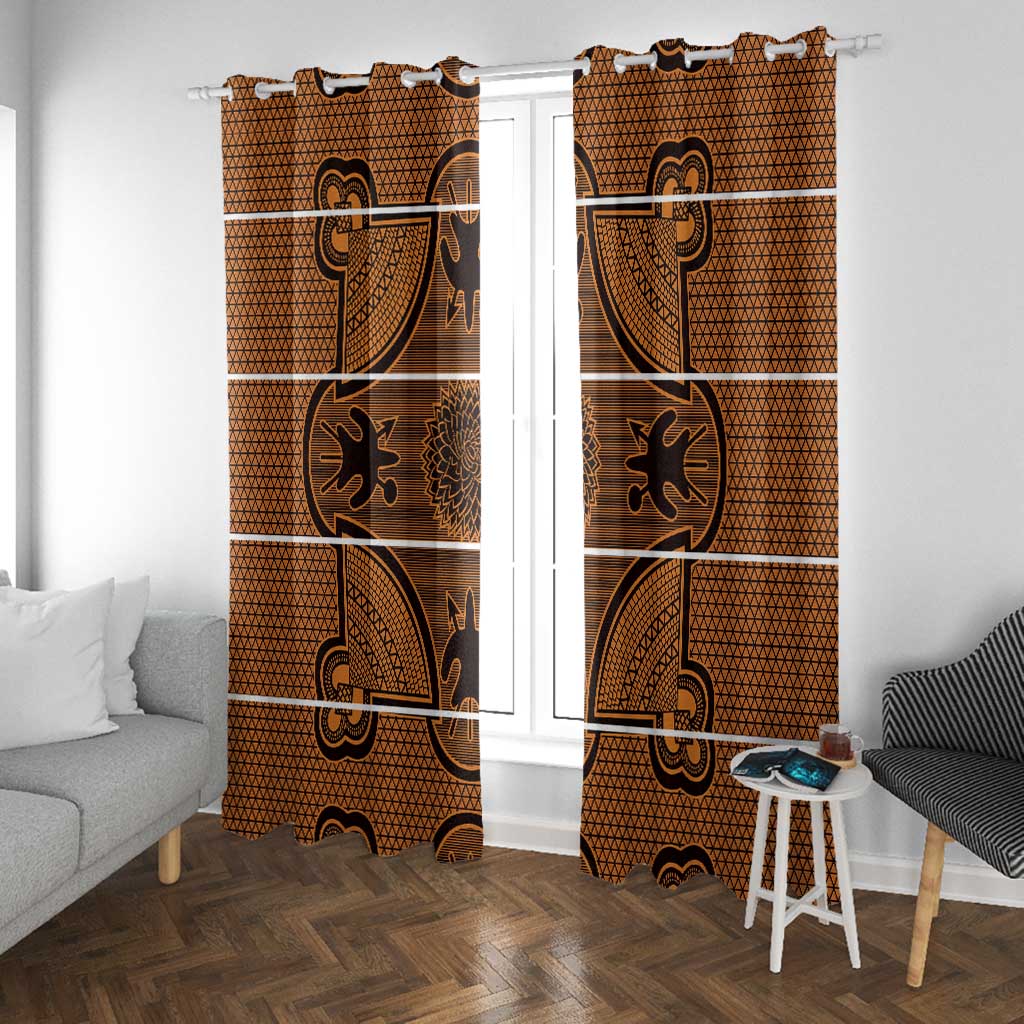 Basotho Blanket Window Curtain Lesotho Seanamarena Heritage - Orange - African Pride