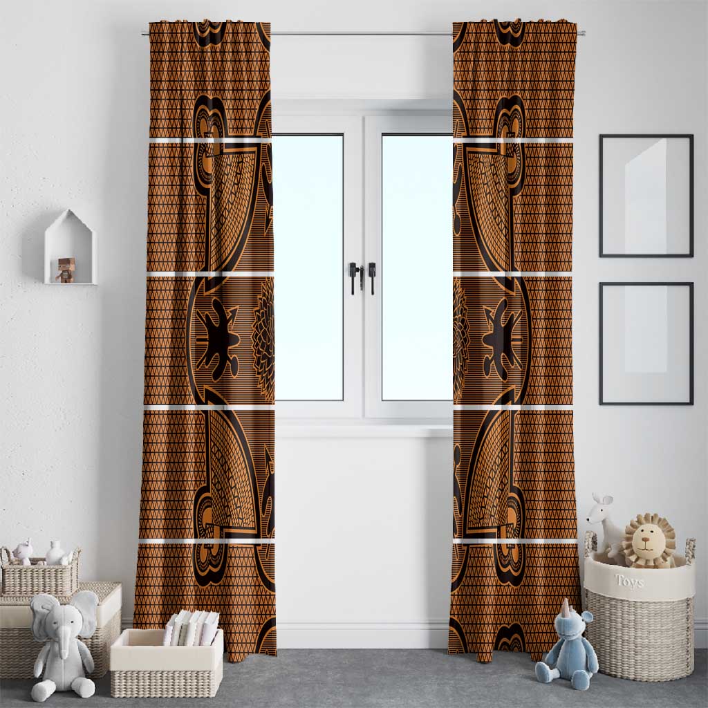 Basotho Blanket Window Curtain Lesotho Seanamarena Heritage - Orange - African Pride