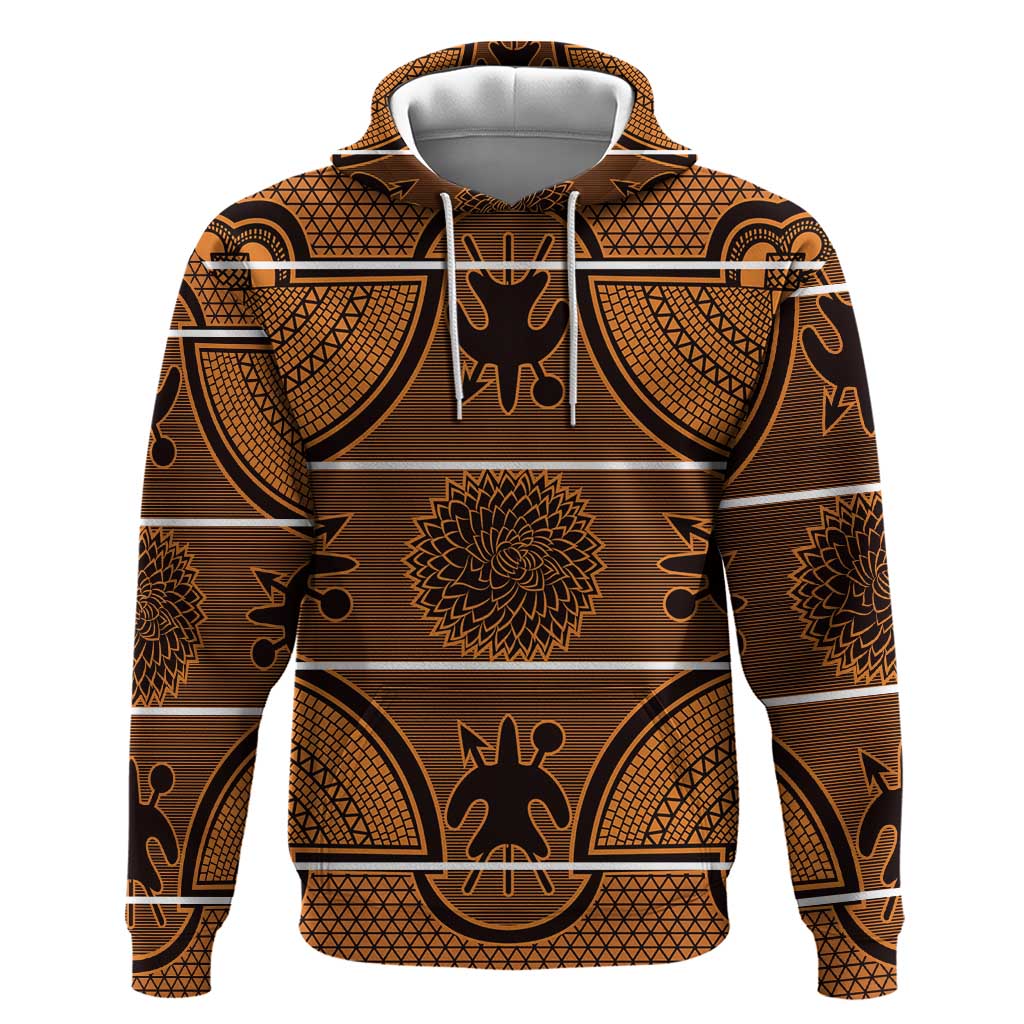 Basotho Blanket Zip Hoodie Lesotho Seanamarena Heritage - Orange - African Pride