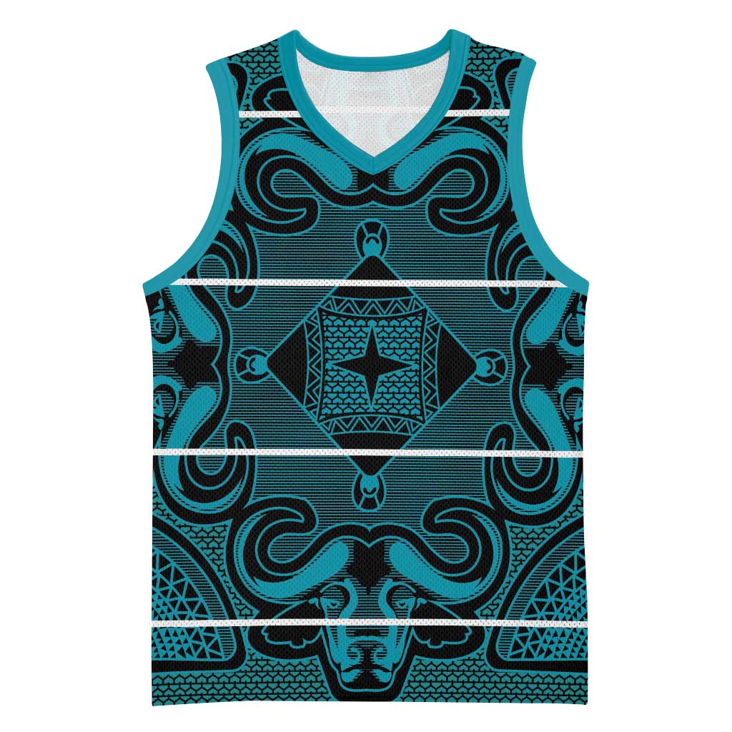 Basotho Blanket Basketball Jersey Lesotho Motlatsi Seanamarena Heritage - Lesotho Breeze LT15