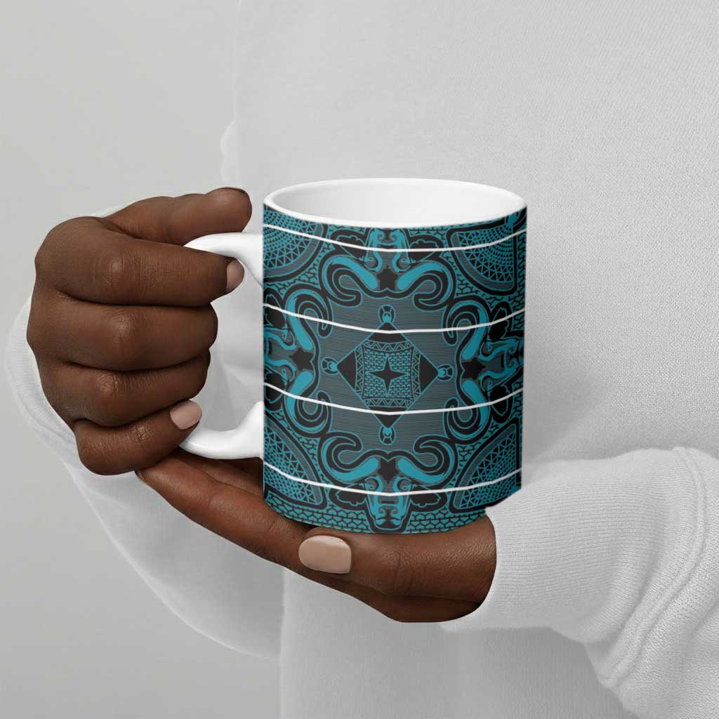 Lesotho Seanamarena - Motlatsi Ceramic Mug Basotho Traditional Blanket Style - Lesotho Breeze