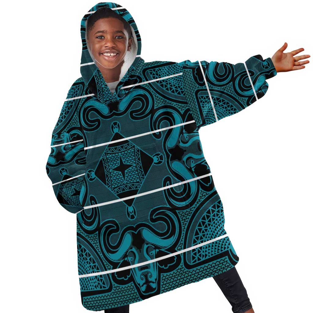 Basotho Blanket Kid Wearable Blanket Hoodie Lesotho Motlatsi Seanamarena Heritage - Lesotho Breeze - African Pride