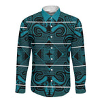 Basotho Blanket Long Sleeve Button Shirt Lesotho Motlatsi Seanamarena Heritage - Lesotho Breeze - African Pride