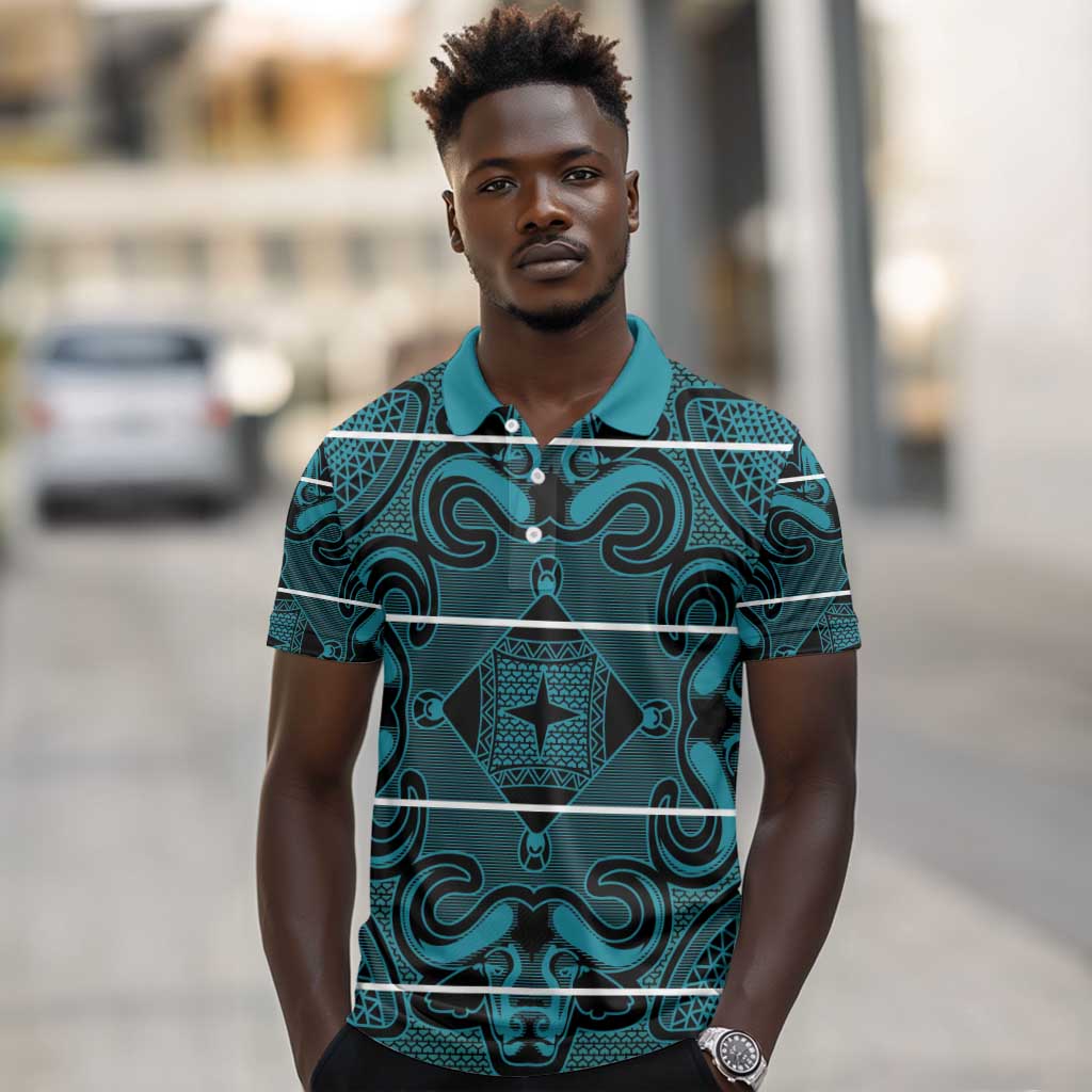 Basotho Blanket Polo Shirt Lesotho Motlatsi Seanamarena Heritage - Lesotho Breeze - African Pride