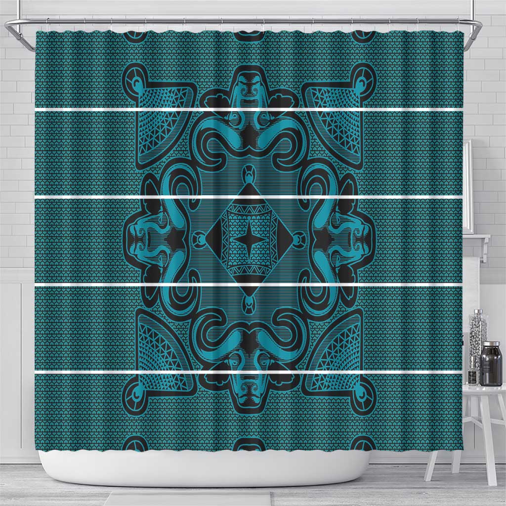 Basotho Blanket Shower Curtain Lesotho Motlatsi Seanamarena Heritage - Lesotho Breeze - African Pride