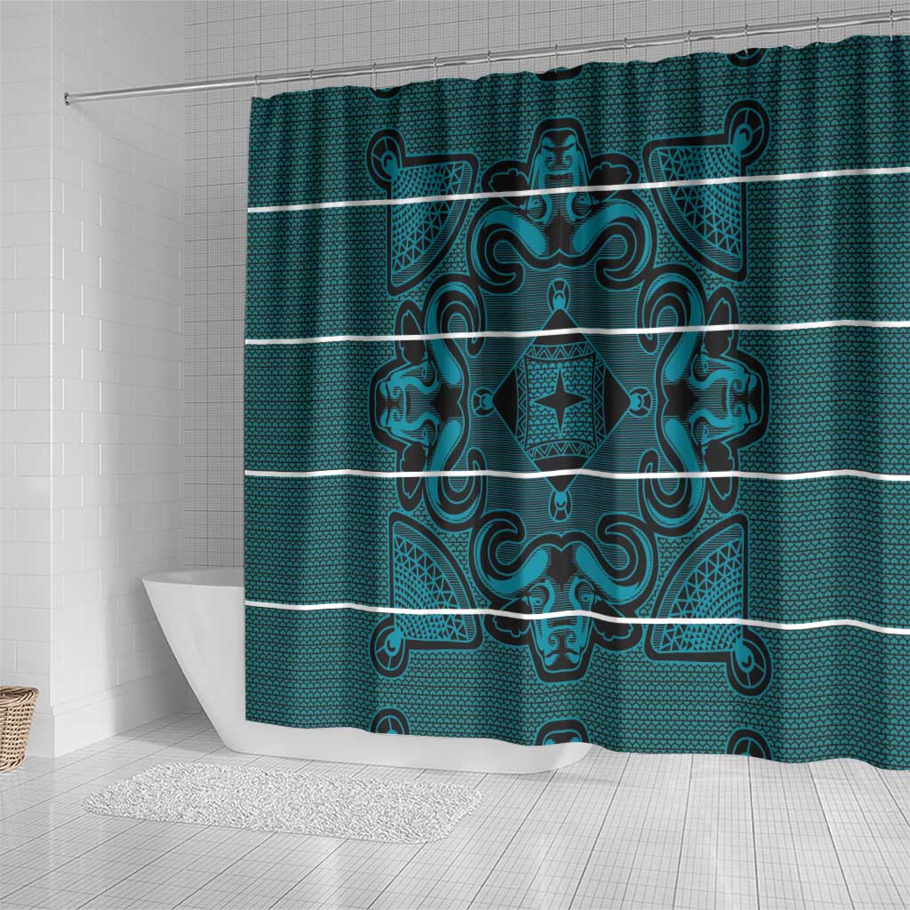 Basotho Blanket Shower Curtain Lesotho Motlatsi Seanamarena Heritage - Lesotho Breeze - African Pride