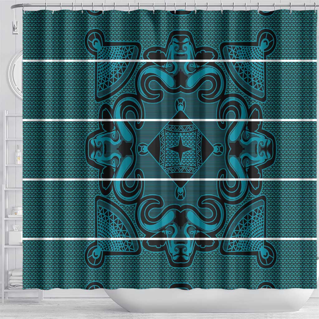 Basotho Blanket Shower Curtain Lesotho Motlatsi Seanamarena Heritage - Lesotho Breeze - African Pride