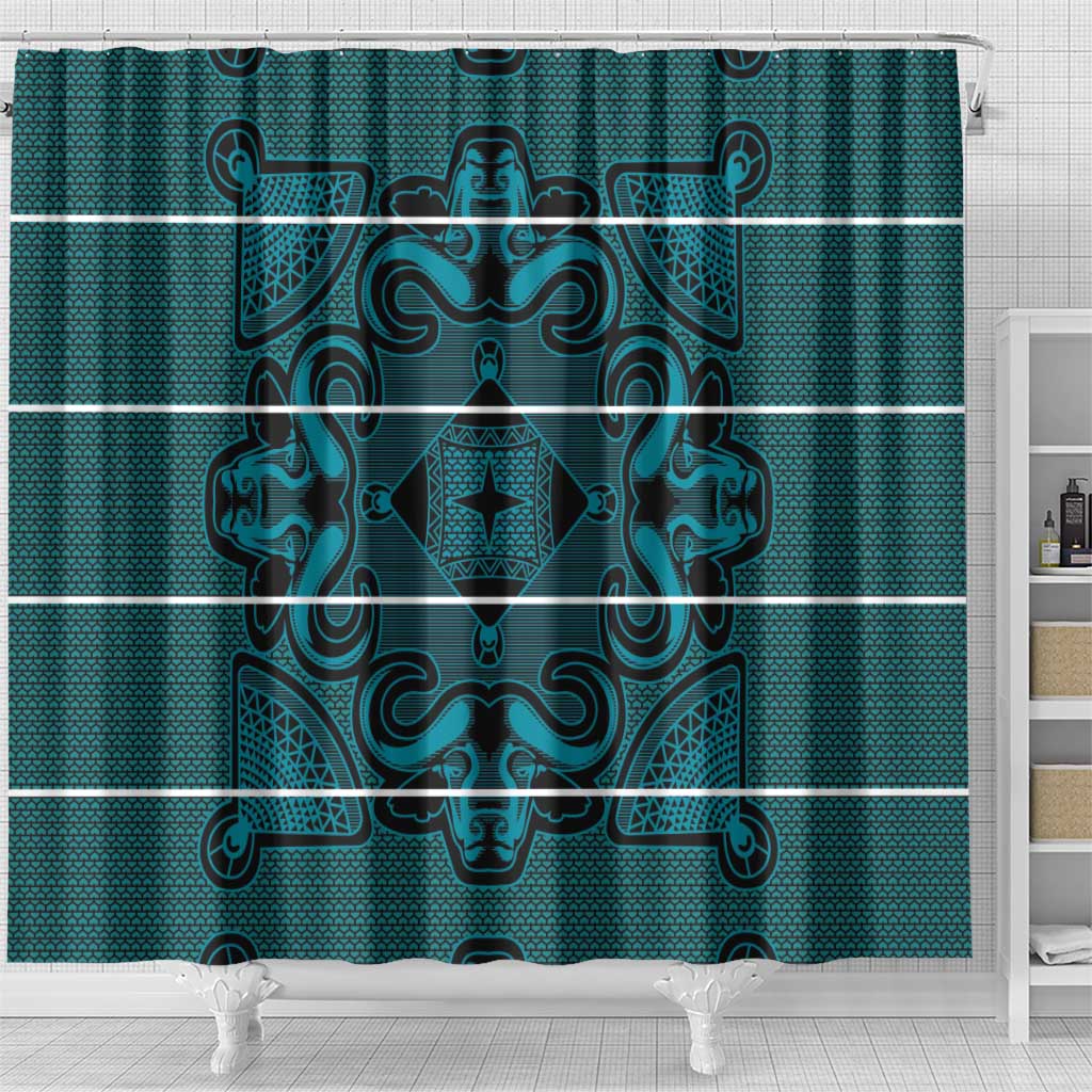 Basotho Blanket Shower Curtain Lesotho Motlatsi Seanamarena Heritage - Lesotho Breeze - African Pride