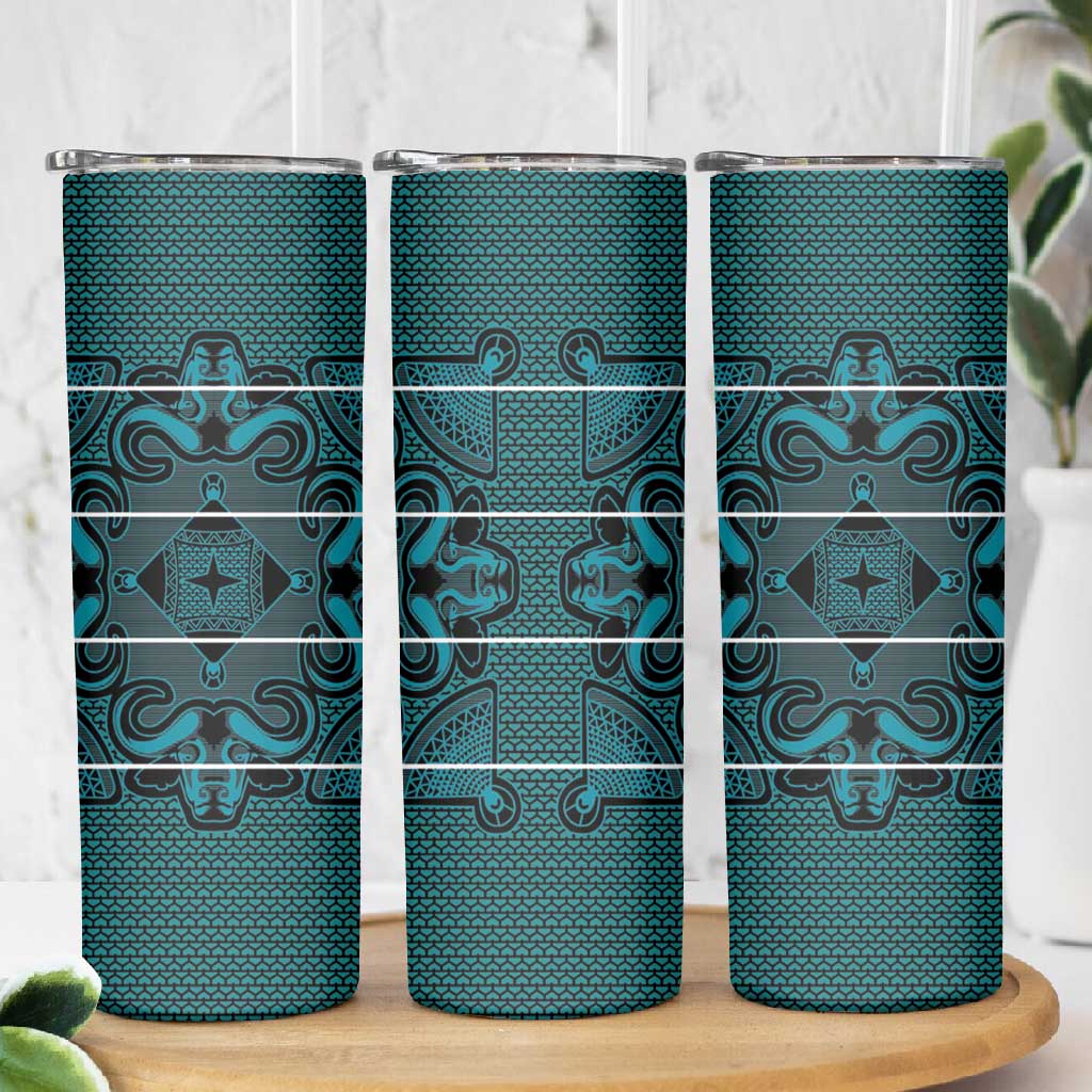 Basotho Blanket Skinny Tumbler Lesotho Motlatsi Seanamarena Heritage - Lesotho Breeze - African Pride