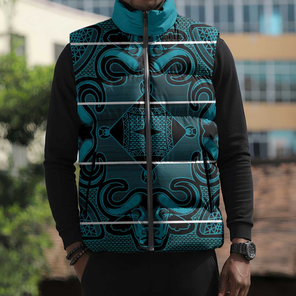 Lesotho Seanamarena - Motlatsi Sleeveless Puffer Jacket Basotho Traditional Blanket Style - Lesotho Breeze