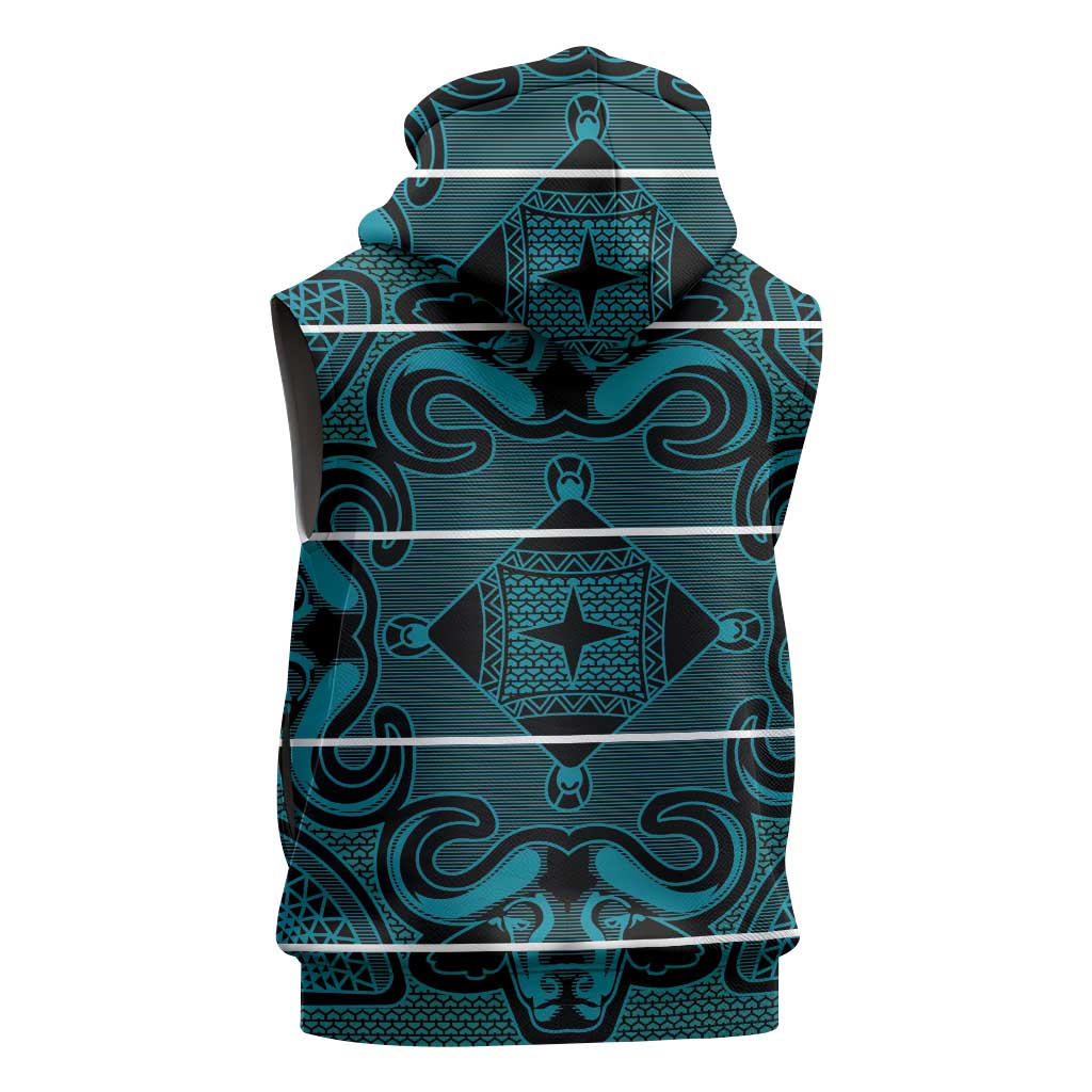 Basotho Blanket Sleeveless Zip Hoodie Lesotho Motlatsi Seanamarena Heritage - Lesotho Breeze - African Pride