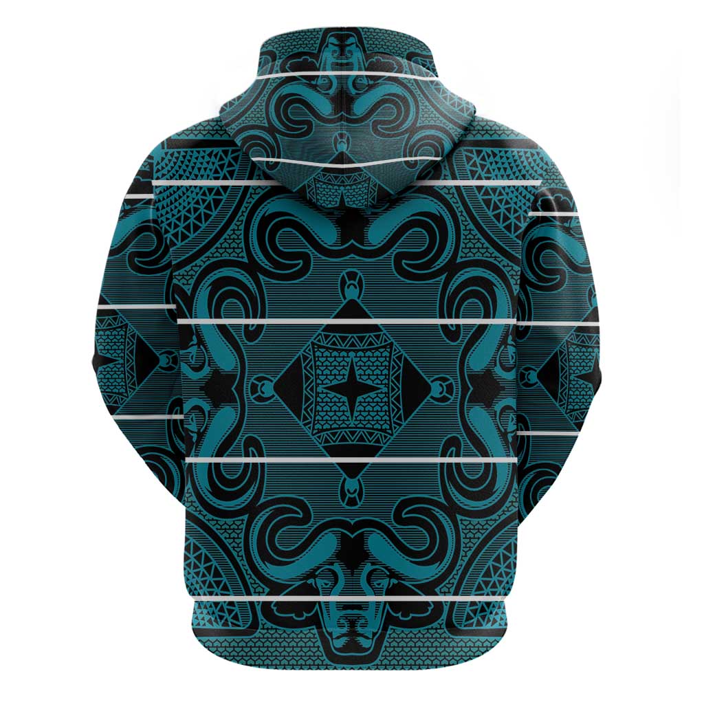 Basotho Blanket Zip Hoodie Lesotho Motlatsi Seanamarena Heritage - Lesotho Breeze - African Pride