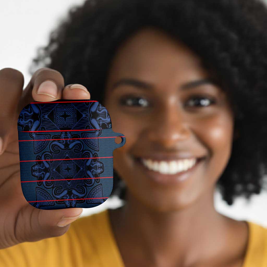 Lesotho Seanamarena - Motlatsi AirPods Case Basotho Traditional Blanket Style - Blue