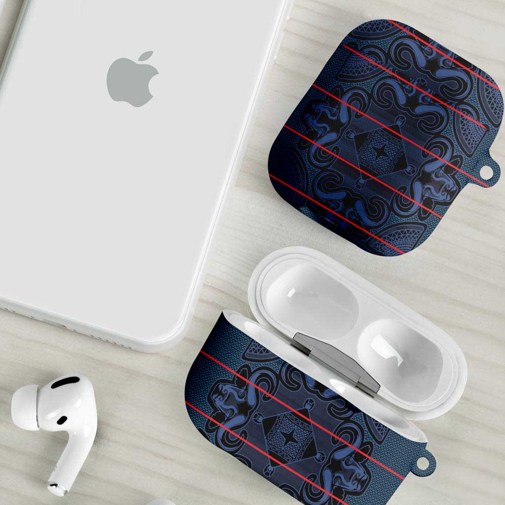 Lesotho Seanamarena - Motlatsi AirPods Case Basotho Traditional Blanket Style - Blue
