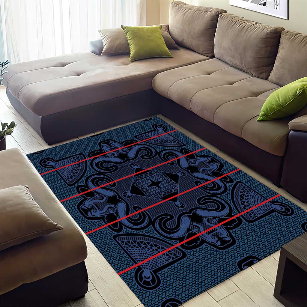 Basotho Blanket Area Rug Lesotho Motlatsi Seanamarena Heritage - Blue - African Pride