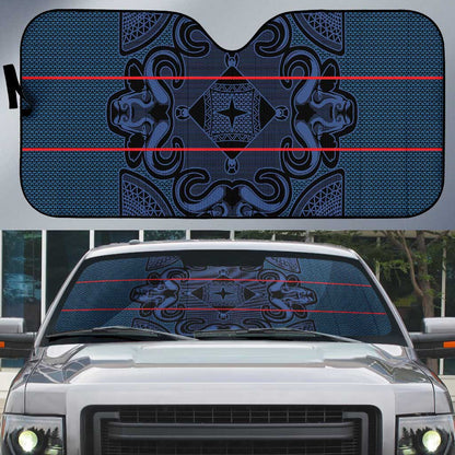 Lesotho Seanamarena - Motlatsi Auto Sun Shade Basotho Traditional Blanket Style - Blue