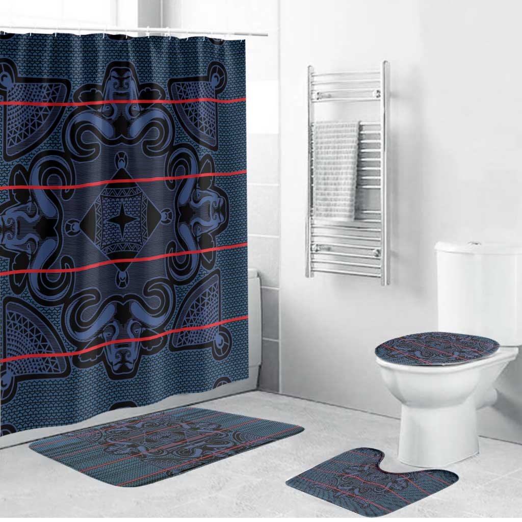 Lesotho Seanamarena - Motlatsi Bathroom Set Basotho Traditional Blanket Style - Blue