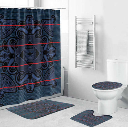 Lesotho Seanamarena - Motlatsi Bathroom Set Basotho Traditional Blanket Style - Blue