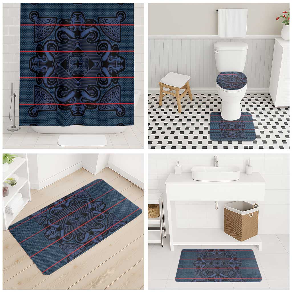 Lesotho Seanamarena - Motlatsi Bathroom Set Basotho Traditional Blanket Style - Blue