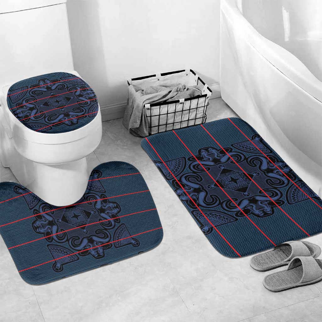Lesotho Seanamarena - Motlatsi Bathroom Set Basotho Traditional Blanket Style - Blue