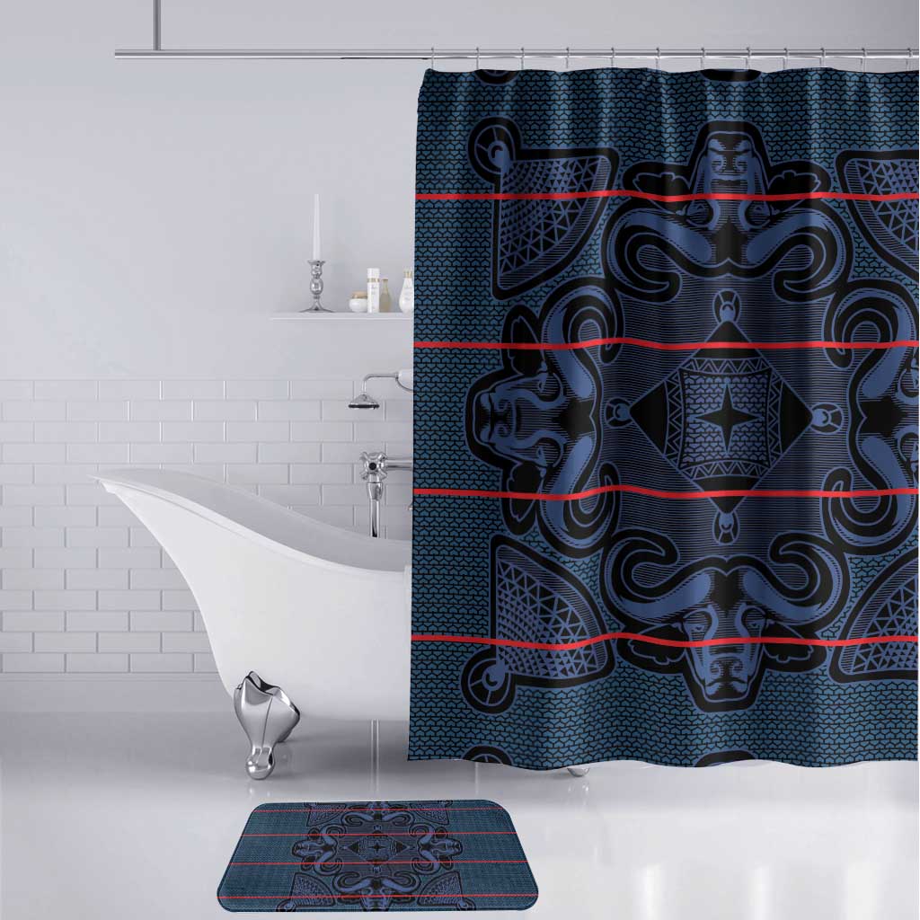 Lesotho Seanamarena - Motlatsi Bathroom Set Basotho Traditional Blanket Style - Blue