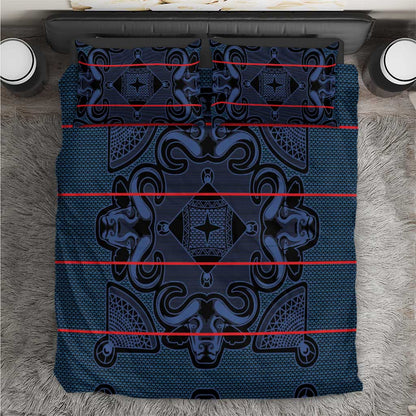 Basotho Blanket Bedding Set Lesotho Motlatsi Seanamarena Heritage - Blue - African Pride