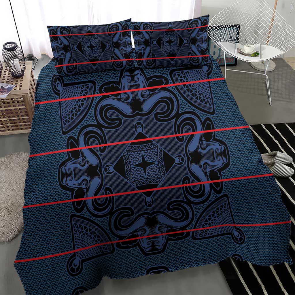 Basotho Blanket Bedding Set Lesotho Motlatsi Seanamarena Heritage - Blue - African Pride