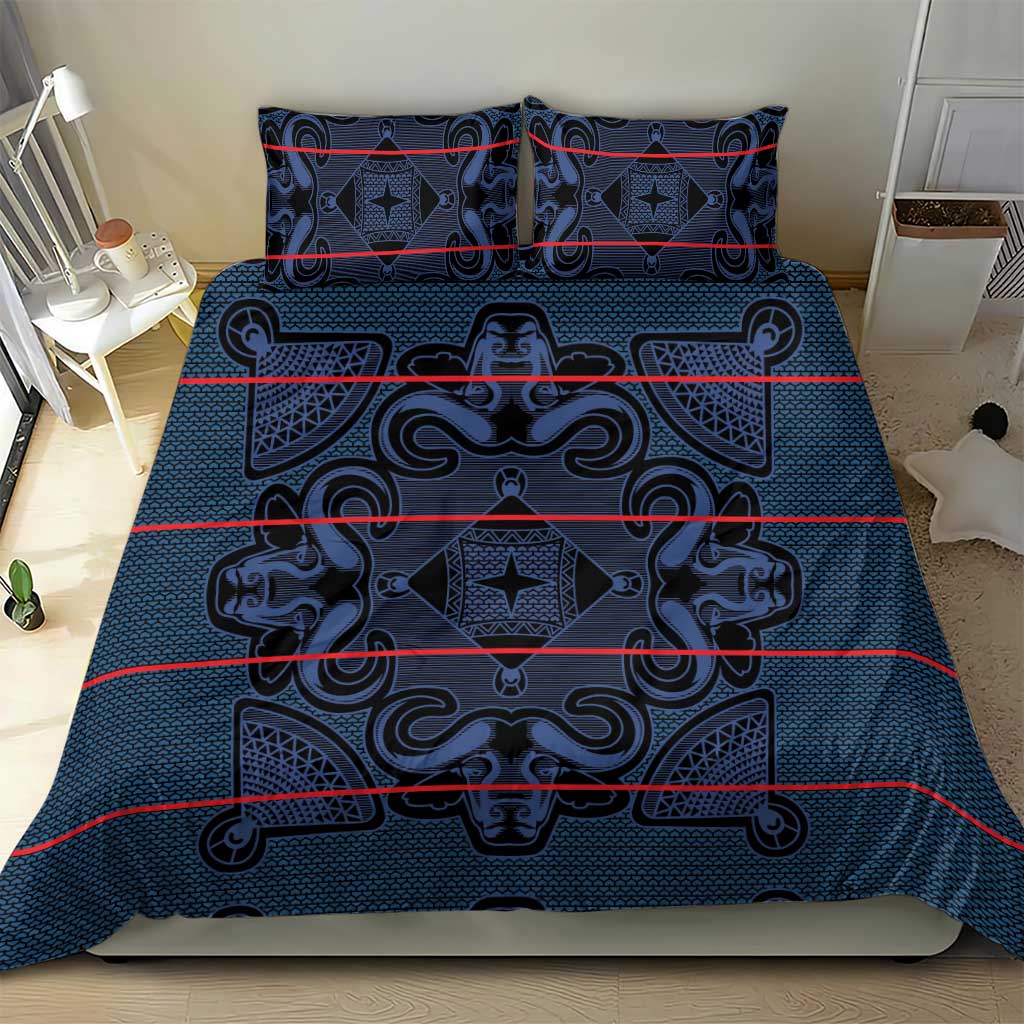 Basotho Blanket Bedding Set Lesotho Motlatsi Seanamarena Heritage - Blue - African Pride