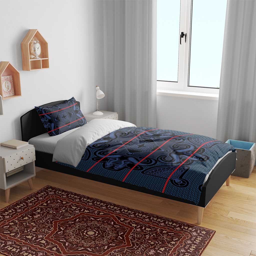 Basotho Blanket Bedding Set Lesotho Motlatsi Seanamarena Heritage - Blue - African Pride