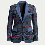 Lesotho Seanamarena - Motlatsi Blazer Basotho Traditional Blanket Style - Blue