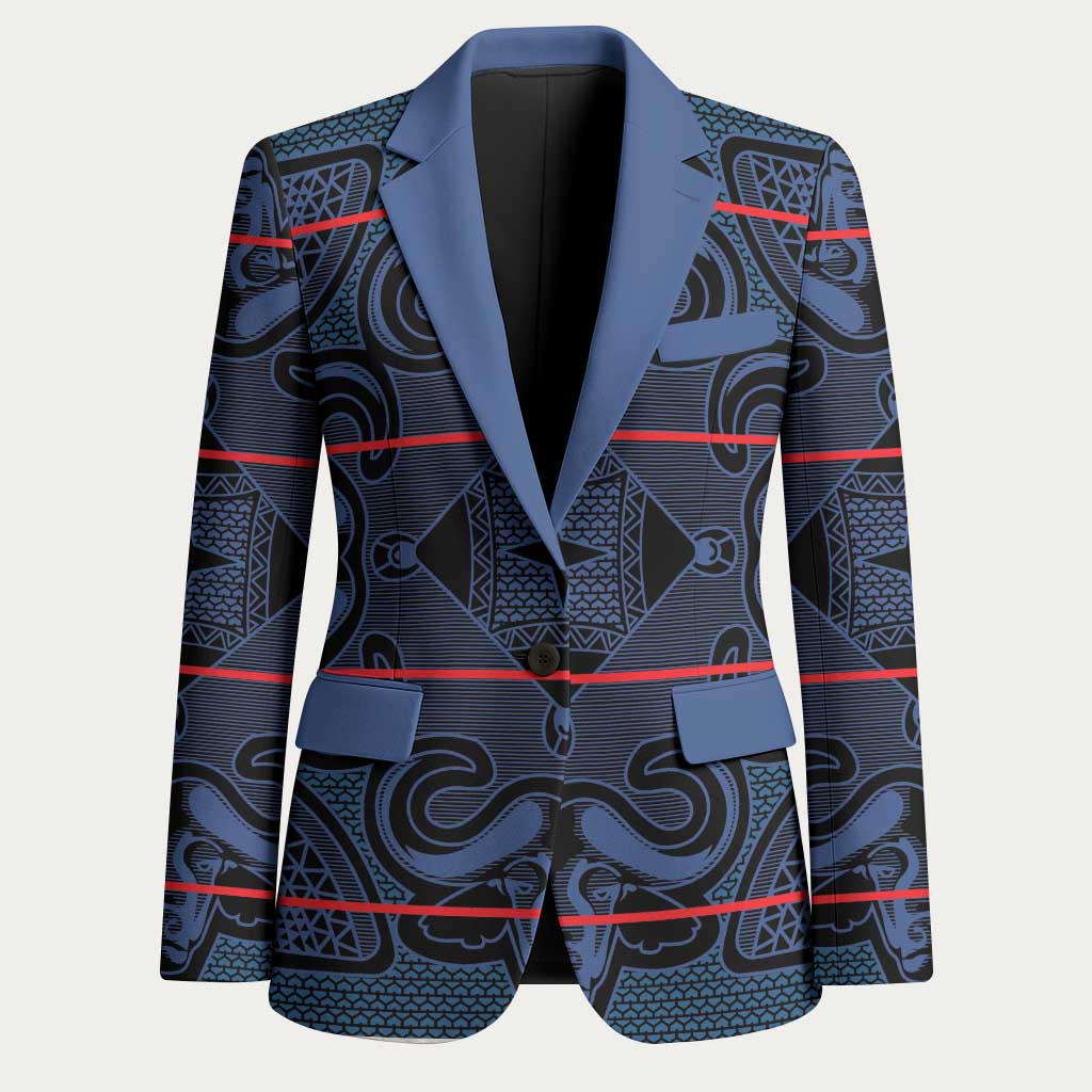 Lesotho Seanamarena - Motlatsi Blazer Basotho Traditional Blanket Style - Blue