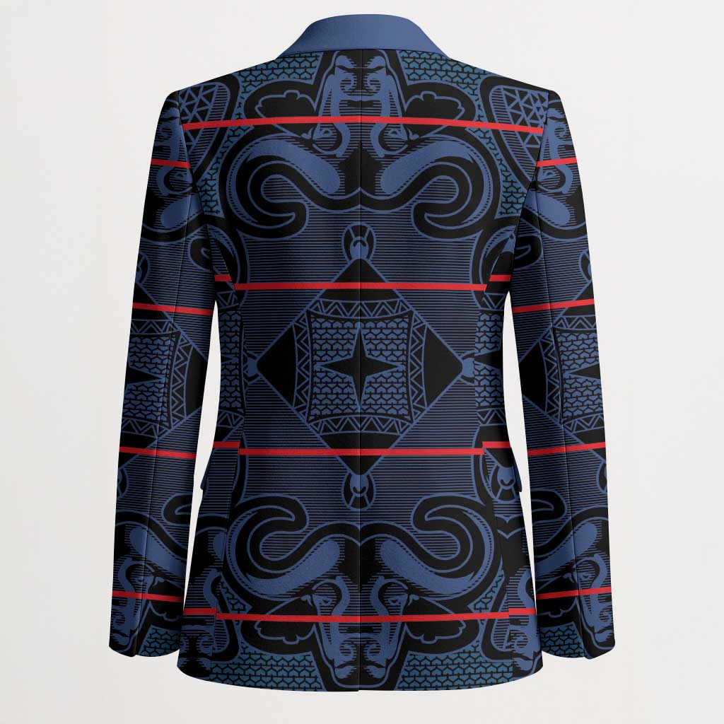 Lesotho Seanamarena - Motlatsi Blazer Basotho Traditional Blanket Style - Blue