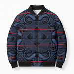 Lesotho Seanamarena - Motlatsi Bomber Puffer Jacket Basotho Traditional Blanket Style - Blue