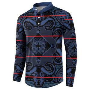 Lesotho Seanamarena - Motlatsi Button Sweatshirt Basotho Traditional Blanket Style - Blue