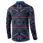 Lesotho Seanamarena - Motlatsi Button Sweatshirt Basotho Traditional Blanket Style - Blue