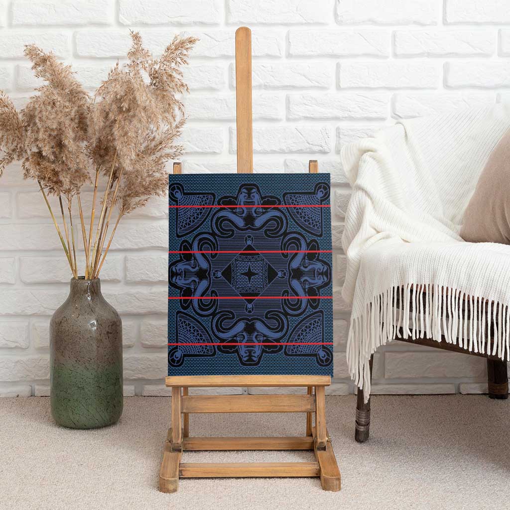 Basotho Blanket Canvas Wall Art Lesotho Motlatsi Seanamarena Heritage - Blue - African Pride