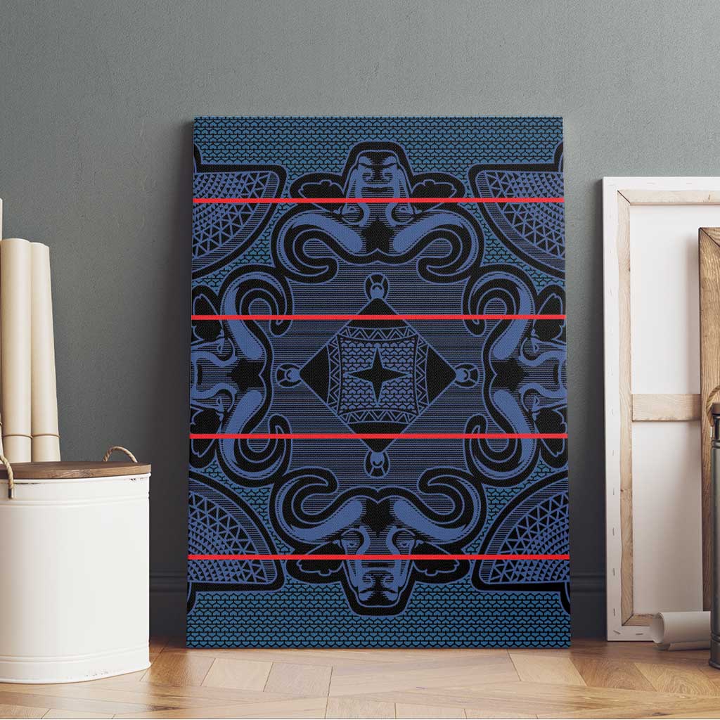 Basotho Blanket Canvas Wall Art Lesotho Motlatsi Seanamarena Heritage - Blue - African Pride
