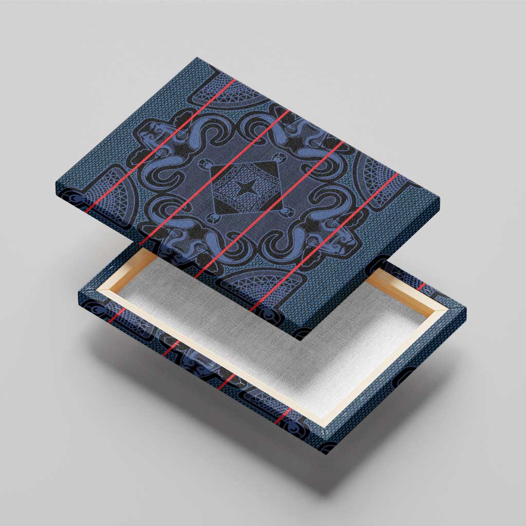 Basotho Blanket Canvas Wall Art Lesotho Motlatsi Seanamarena Heritage - Blue - African Pride